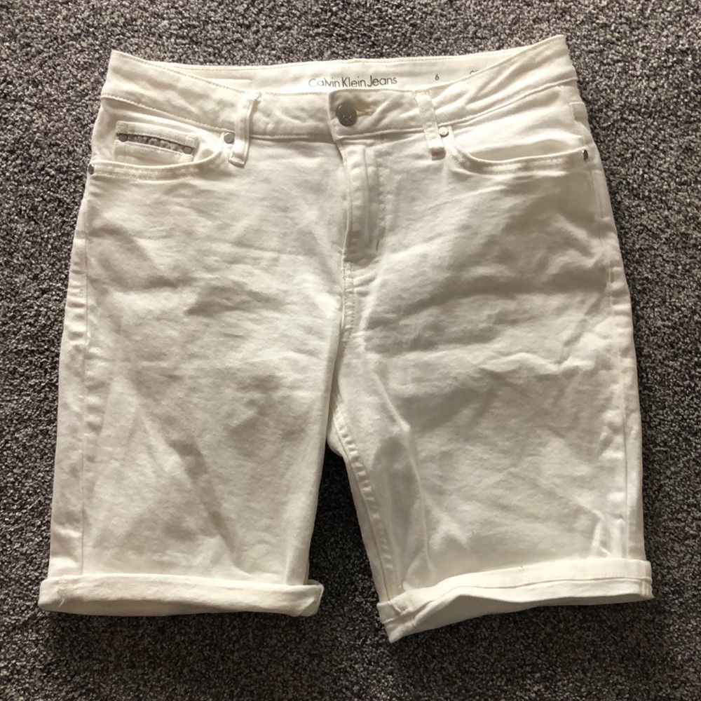 Calvin Klein Jeans White denim City Shorts